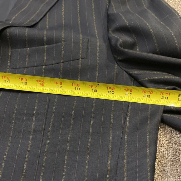 Pal Zileri Brown Pinstriped 100% Wool 2 Pc Suit Jacket Pants See Photos - Picture 4 of 16